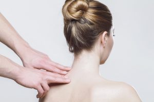 A woman receiving a massage