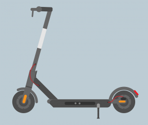 An illustration of an electric scooter