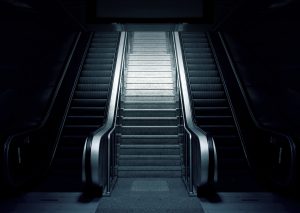 An escalator