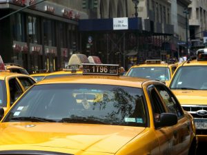 A yellow taxicab