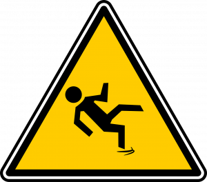 a slippery surface caution sign