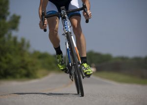 A man on a road bike