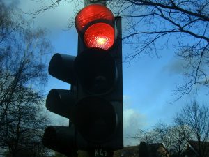 A red traffic light